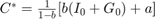 $C^{*} = \frac{1}{1-b}[b(I_{0}+G_{0})+a]$